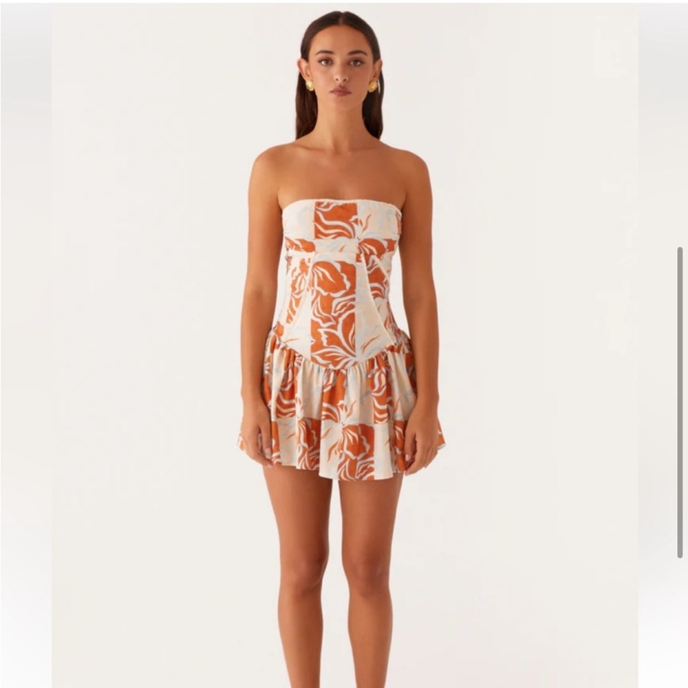 Peppermayo Orange and White Mini Dress - Picture 5 of 9
